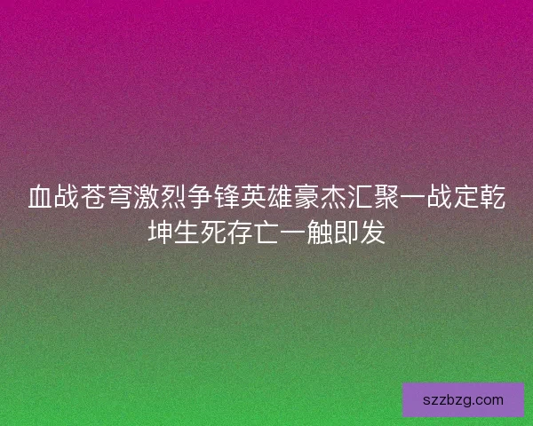 血战苍穹激烈争锋英雄豪杰汇聚一战定乾坤生死存亡一触即发